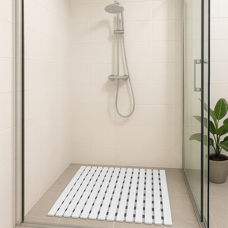 Mata łazienkowa antypoślizgowa pod prysznic brodzik do sauny basenu, biała