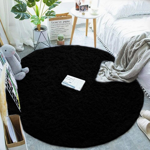 Shaggy Strado 150x150 BlackSky round carpet (Black)