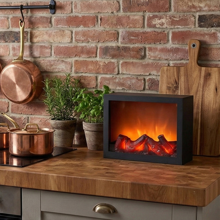 Kominek elektryczny 3D ruchome płomienie ogień wiszący stojący lampa LED