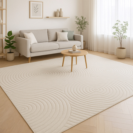 Dywan 140x200 do salonu pętelkowy duży japandi nowoczesny ciężki gruby POLO, szary