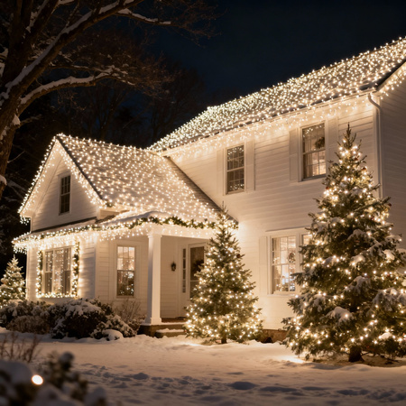 Lampki choinkowe 768 LED białe ciepłe wewnętrzne / zewnętrzne 5,5m TIMER 8F