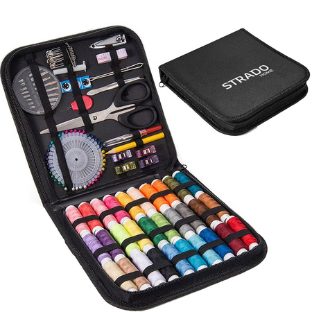 Duży Zestaw do szycia przybornik krawiecki nici igły nożyczki centymetr