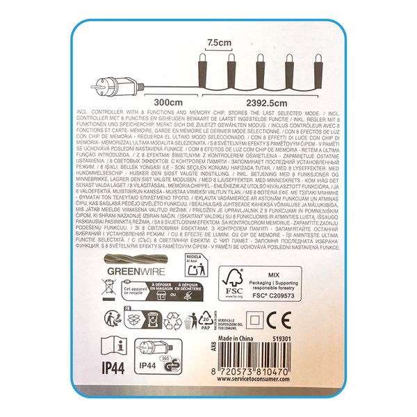 Lampki choinkowe 320 LED białe ciepłe wewnętrzne zewnętrzne 27m Timer IP44, biały