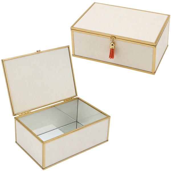 Szkatułka na biżuterię 18x13x7 cm 4ASS CLR Beige