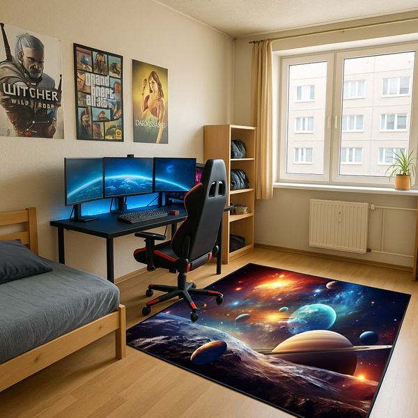 3D gaming carpet Strado Cosmos 140x200 cm planets stars galaxies