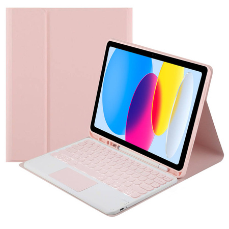 Etui z klawiaturą touchpad do Apple iPad 10.9 22 / 11 A16 2025 TPIP22 (Różowe)