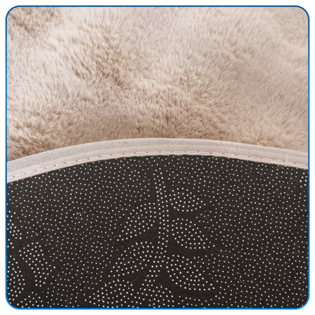 Dywan okrągły Rabbit Bubble 120 cm - miękki puszysty dywan do salonu i sypialni - beżowy