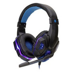 Słuchawki gamingowe LED Speed Spider OS-830MV czarno-niebieskie z mikrofonem do PC i konsoli