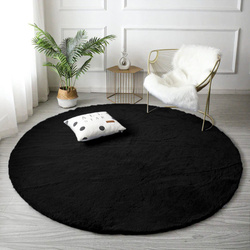 Rabbit Strado 80x80 Black round rug (Black)