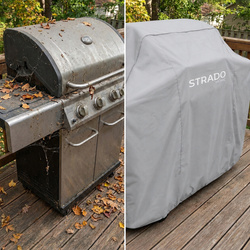 Strado Pokrowiec na Grill 145x61x117 - Silver