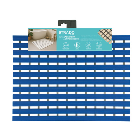 MATA łazienkowa antypoślizgowa POD PRYSZNIC brodzik do sauny basenu 43x61, niebieska