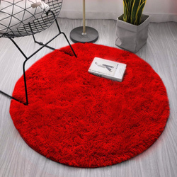 Dywan okrągły Shaggy 150x150 cm, jasny czerwony BloodyRed - pluszowy do salonu
