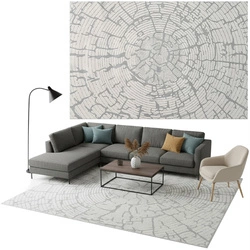 Dywan 140x200 do salonu pętelkowy duży japandi nowoczesny ciężki gruby POLO - Star (Szary)