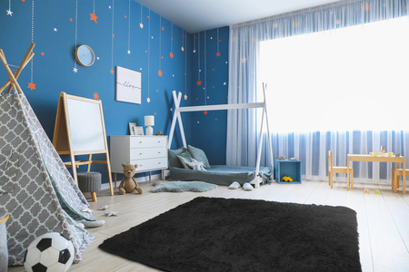 Dywan Shaggy antypoślizgowy nowoczesny salon miękki puszysty 140x190, czarny