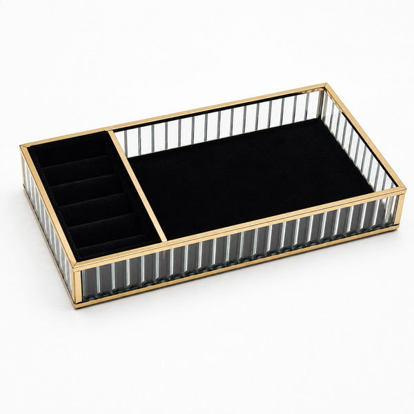 Szklana szkatułka na biżuterię 26x13x4cm 4A Black