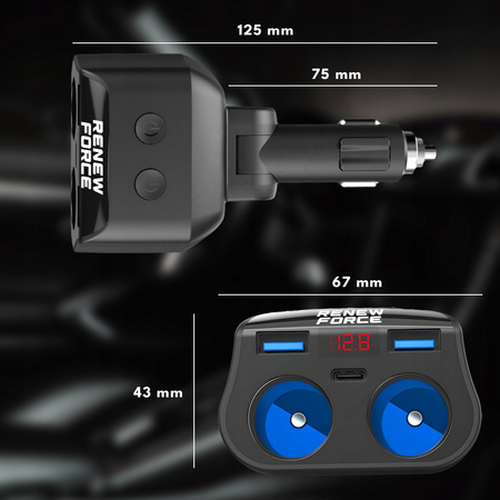 Rozdzielacz gniazda zapalniczki ładowarka samochodowa