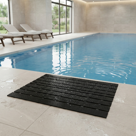 Mata łazienkowa antypoślizgowa do łazienki do wanny pod prysznic 43x61cm (Czarna)