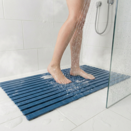 MATA łazienkowa antypoślizgowa POD PRYSZNIC brodzik do sauny basenu 43x61, niebieska
