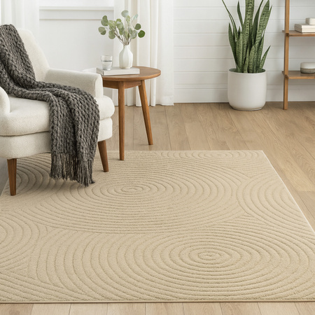 Dywan 140x200 do salonu pętelkowy duży japandi nowoczesny ciężki gruby POLO, beżowy