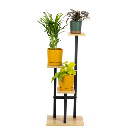 Kwietnik PEAK stojący metalowy stojak na kwiaty rośliny regał 83,5cm, czarny