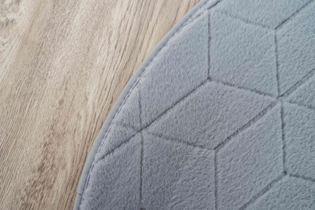 Dywan okrągły Rabbit 3D pluszowy miękki jedwabisty futro królika 150, srebrny