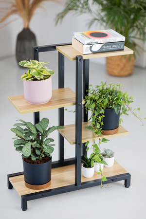 KWIETNIK 75 cm stojący metalowy stojak na kwiaty 4 poziomy półki mocny Oaza