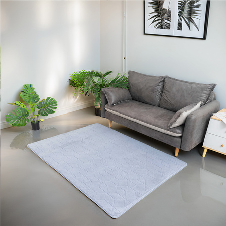 Dywan STRADO Rabbit 3D pluszowy miękki jak królik 140x200 Silver