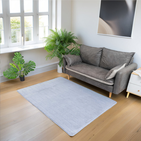 Dywan STRADO Rabbit 3D pluszowy miękki jak królik 120x170 Silver