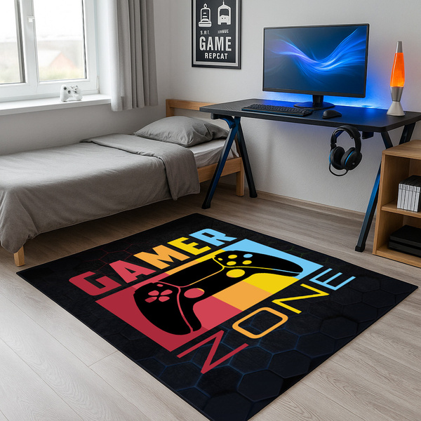 3D Strado GAMER ZONE gaming carpet 100x150 cm perfect for a gamer's room