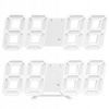 4w1 Zegar cyfrowy LED 3D ścienny stojący budzik termometr data alarm, biały