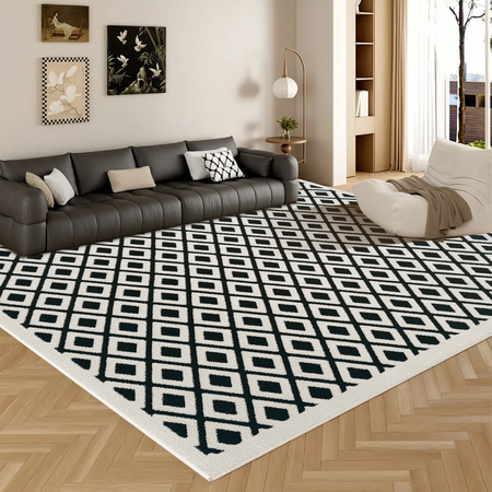 Dywan 160x230 do salonu pętelkowy duży japandi nowoczesny ciężki gruby POLO - Chessboard (Szary)