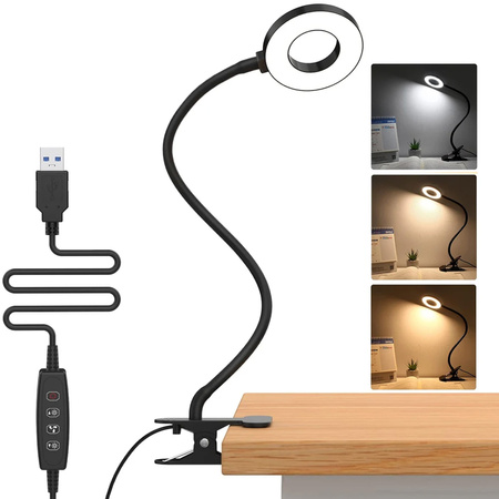 Lampa biurkowa LED z klipsem - DML5 - Black