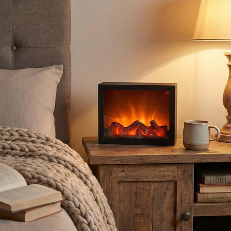 Kominek elektryczny 3D ruchome płomienie ogień wiszący stojący lampa LED