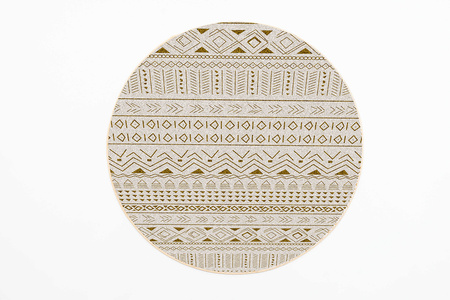 Round carpet NOVO Strado modern beige oriental pattern for living room Sahara 120x120 cm