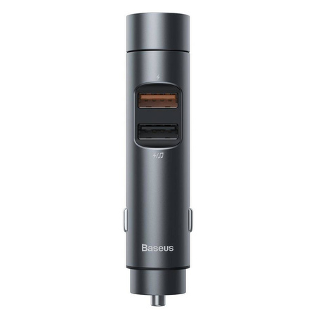 Transmiter FM Baseus Energy Column Bluetooth 5.0 2x USB 18W (Szary)