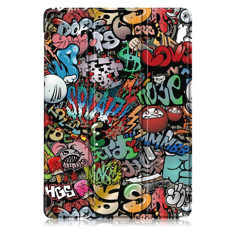 Etui Smart graficzne Pencil case do Apple iPad 7/8 10.2 (Graffiti)