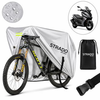 Pokrowiec na rower skuter motocykl wodoodporna plandeka 120x200x85 UV XXL srebrny