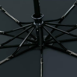 Folding vinyl automatic umbrella AU20 Black Silver durable all-weather design