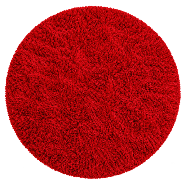 Shaggy Strado 200x200 BloodyRed Round Carpet (Bright Red)