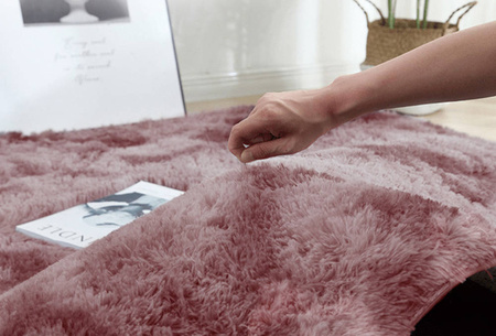 Dywan Okrągły Shaggy Ombre antypoślizgowy nowoczesny salon 120x120, fioletowy