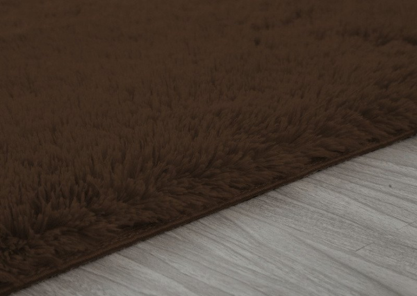 Dywan Shaggy 160x230 cm, ciemny brązowy DarkCoffee - miękki, puszysty do salonu i sypialni