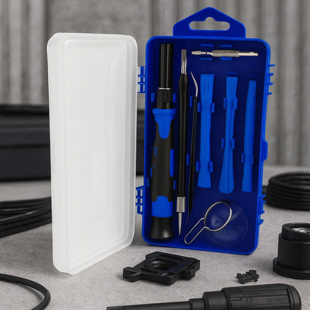 Zestaw precyzyjnych śrubokrętów 115w1 wkrętaki bity końcówki torx, niebieski