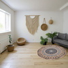 NOVO Strado round rug modern beige torte pattern for living room Aztec 200x200 cm