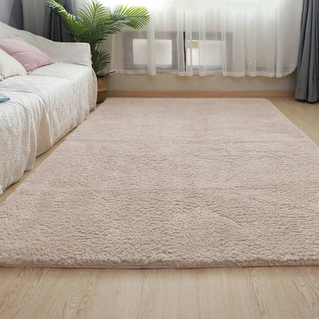 Dywan Alpaca nowoczesny puszysty pluszowy miękki loft salon 160x220, beżowy