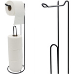 Stojak na papier toaletowy czarny loft nowoczesny uchwyt na 4 rolki 54 cm, czarny
