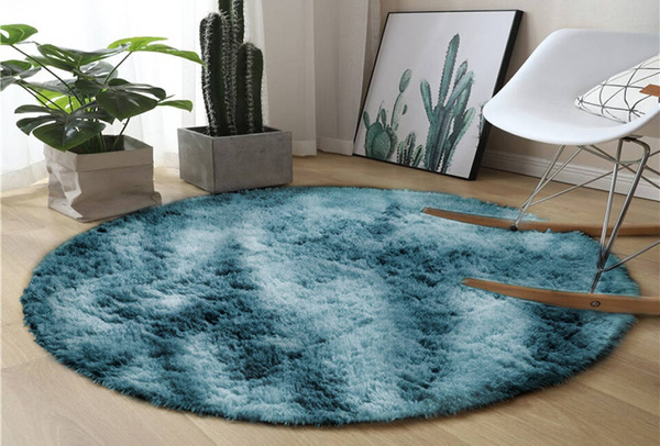 Shaggy Ombre Strado Round Carpet 120x120 OmbreNavy (Dark Blue)
