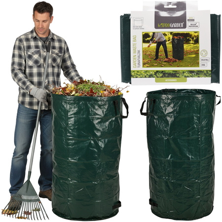 Worek kosz ogrodowy z uchwytami mocny na odpady liście trawę gałęzie 235L