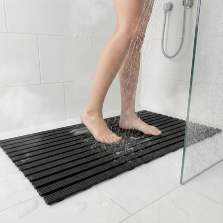 MATA łazienkowa antypoślizgowa POD PRYSZNIC brodzik do sauny basenu 43x61, czarna