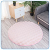 Dywan okrągły Rabbit Bubble 120 cm, różowy - pluszowy, miękki do salonu i sypialni
