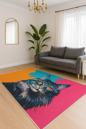 Dywan 3D Strado MainCoon 140x200 cm ze wzorem kota dla milośników zwierząt do salonu i pokoju